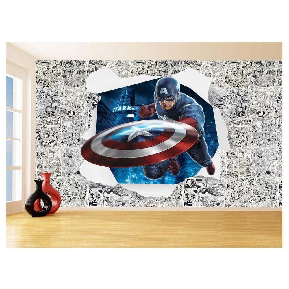 Papel De Parede 3D Heróis Página Quadrinhos Hq 3,5M Nhma183