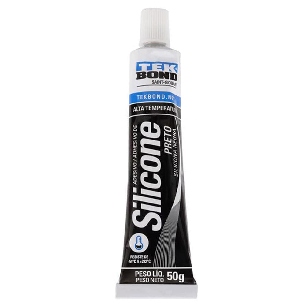 Adesivo Silicone Acético Alta Temperatura Preto 50g TekBond