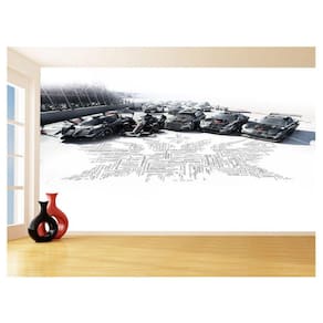 Papel De Parede 3D Carros Competição Pista Jogo 3,5M Car357