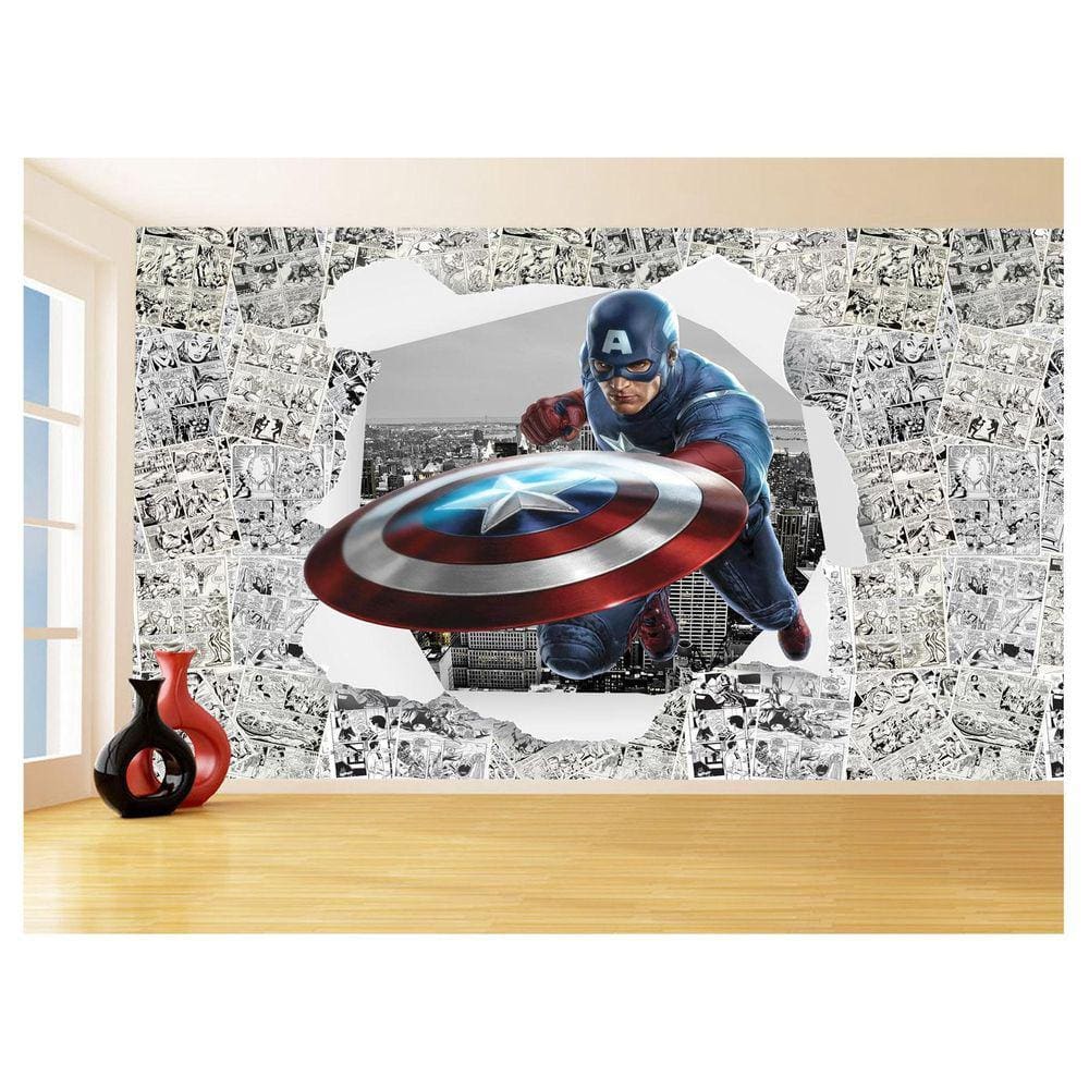 Papel De Parede 3D Heróis Página Quadrinhos Hq 3,5M Nhma241