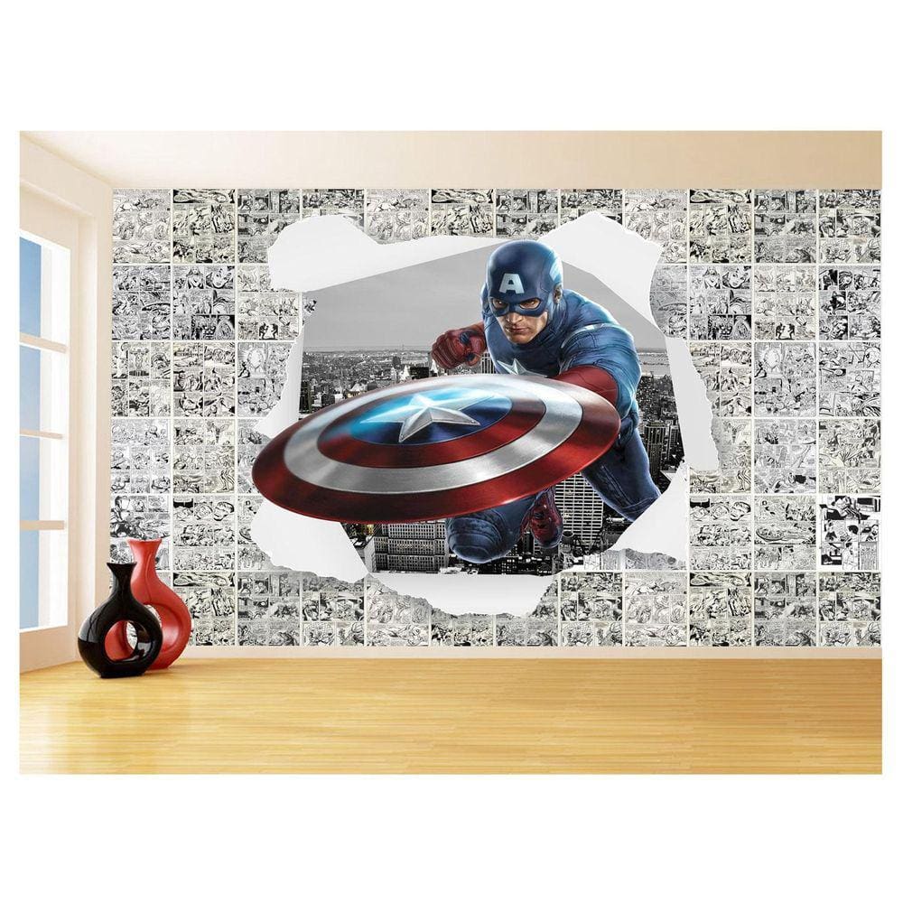 Papel De Parede 3D Heróis Página Quadrinhos Hq 3,5M Nhma220