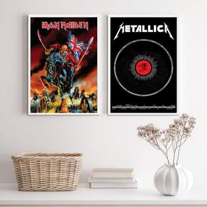 Quadros Decorativos Rock Metal 45x34cm - Kit 2 Peças