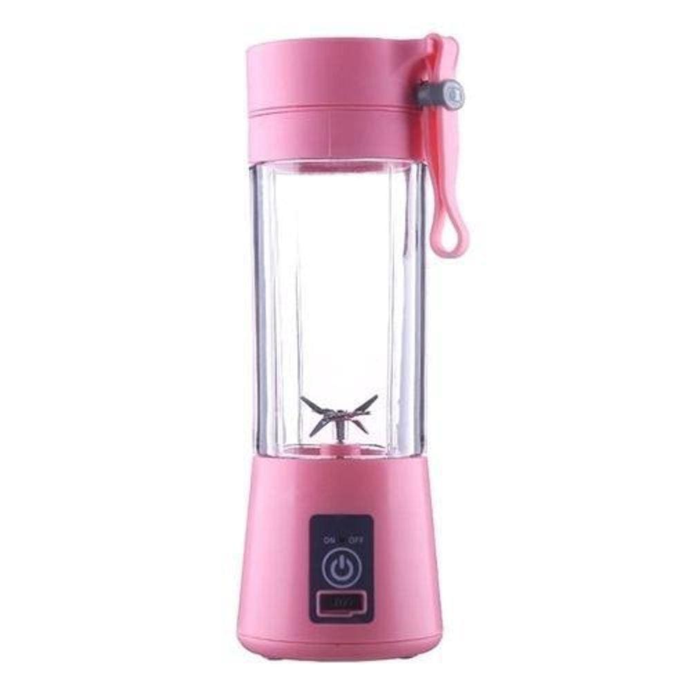Mini Liquidificador Portátil Recarregável 6 Lâminas Rosa