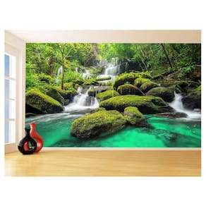 Papel De Parede 3D Paisagem Cachoeira Florestas 3,5M Nch246