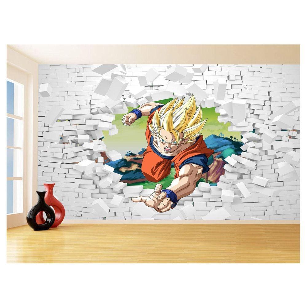 Papel De Parede 3D Dragon Ball Goku Vegeta Anime 3,5M Dbz77