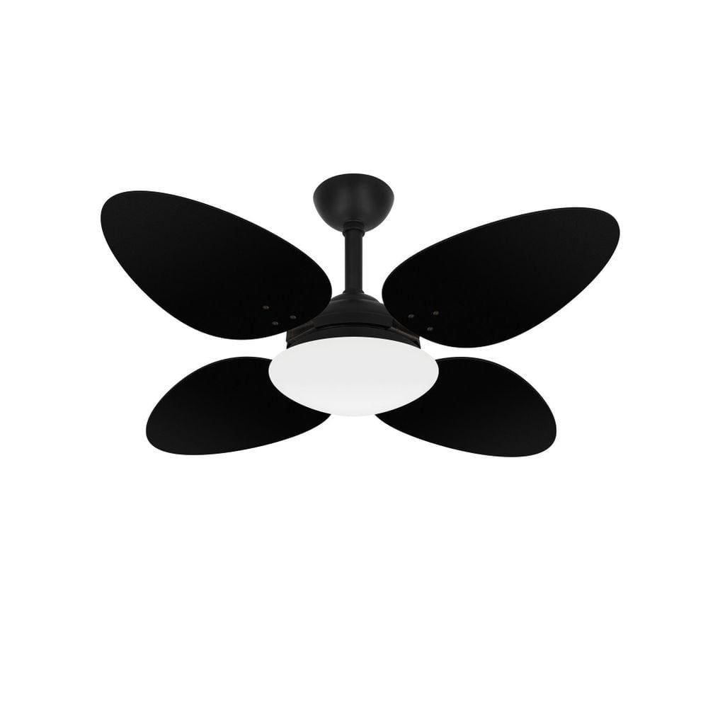 Ventilador Teto Econômico Preto 4 Pás Mdf Trevo Ventax 110V