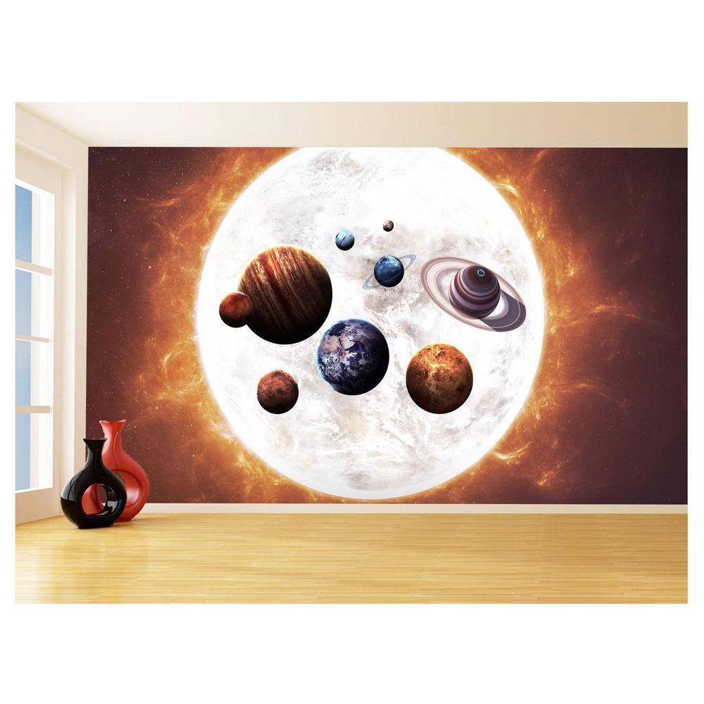 Papel De Parede 3D Espaço Estrelas Planetas 3,5M Nsp174