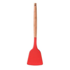 Espátula De Silicone Chapa Grande 32Cm Cabo Madeira Vermelha