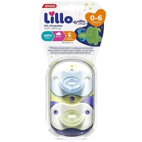 Chupeta Soft Calming 100%Silicone 0-6M 2Und Azul/Brilha