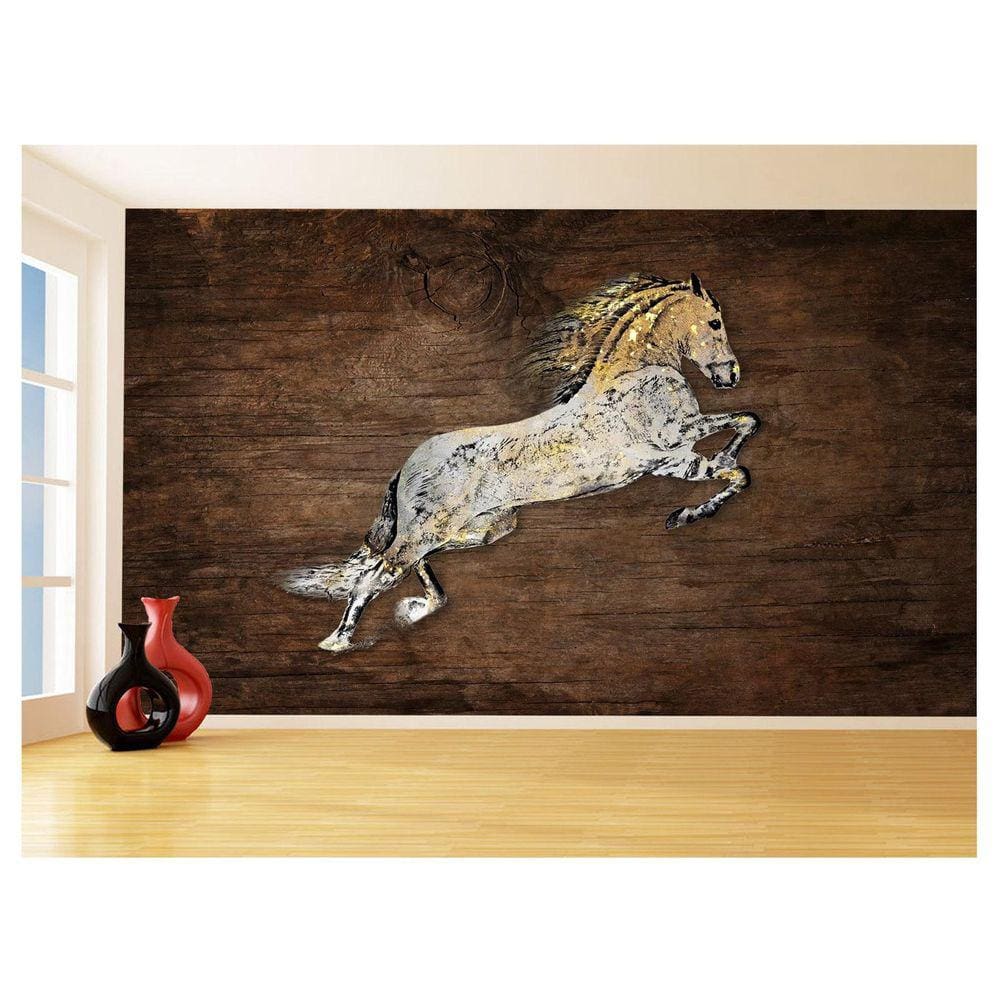 Papel De Parede 3D Animais Pop Art Cavalo Cores 3,5M Pxa332