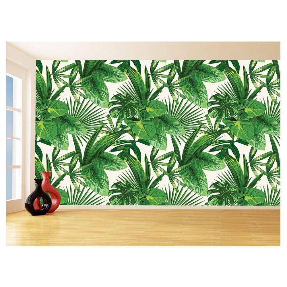Papel De Parede 3D Textura Folhas Tropicais Mata 3,5M Txt70