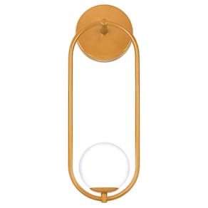 Arandela Parede Aro Oval Globo Vidro Quarto Sala Dourado