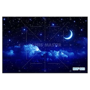 Papel De Teto Céu Noite Céu Lua Estrela Nuvens 3,5M Rof23