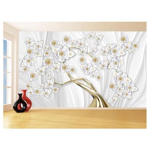 Papel De Parede 3D Floral Textura Sala Flores 3,5M Xfl310