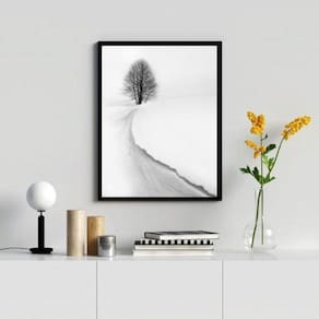 Quadro Fotografia Paisagem 33x24cm - Vidro e Moldura Branca