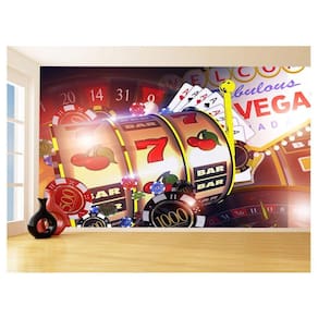 Papel De Parede Salão De Jogos Cassino Fichas 3,5M Jcs133