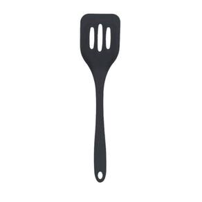 Espátula De Silicone Vazada Para Chapa Grande 28Cm - Preta