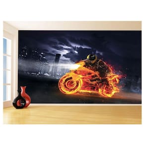 Papel De Parede Moto Bike Esporte Fogo Radical 3,5M Bkm73