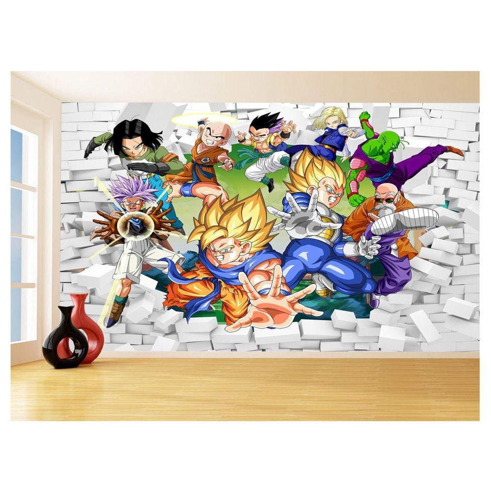 Papel De Parede 3D Dragon Ball Goku Vegeta Anime 3,5M Dbz26