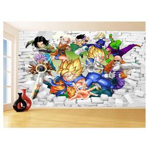 Papel De Parede 3D Dragon Ball Goku Vegeta Anime 3,5M Dbz26
