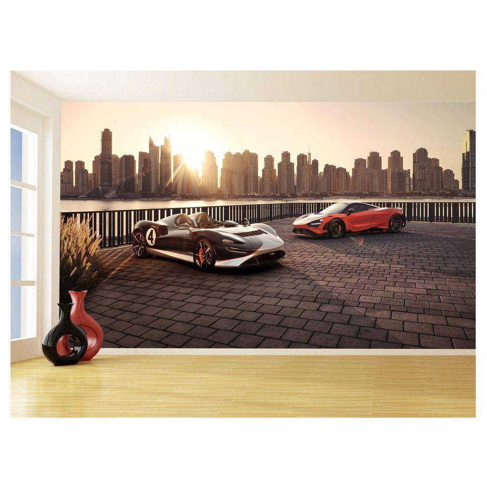 Papel De Parede 3D Carro Mc Laren Pista Super 3,5M Car277