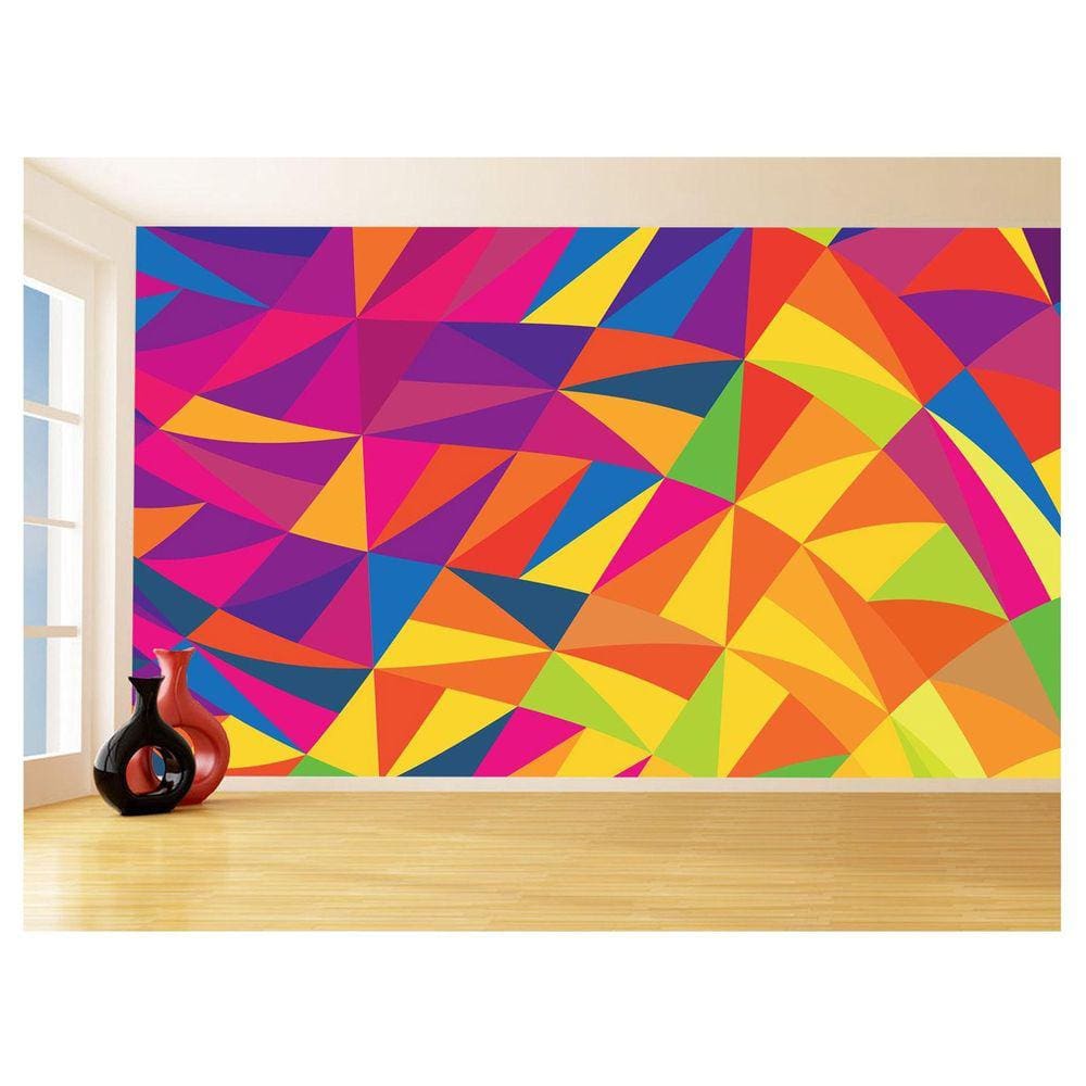 Papel De Parede Geométrico Formas Linhas Cores 3,5M Gmt66