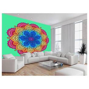 Papel De Parede 3D Arte Mandala Cores Relax Spa 3,5M Tra137
