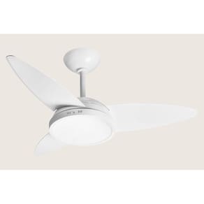 Ventilador de Teto Lykan Branco Led 24W 3000K 127V com Controle Remoto Tron