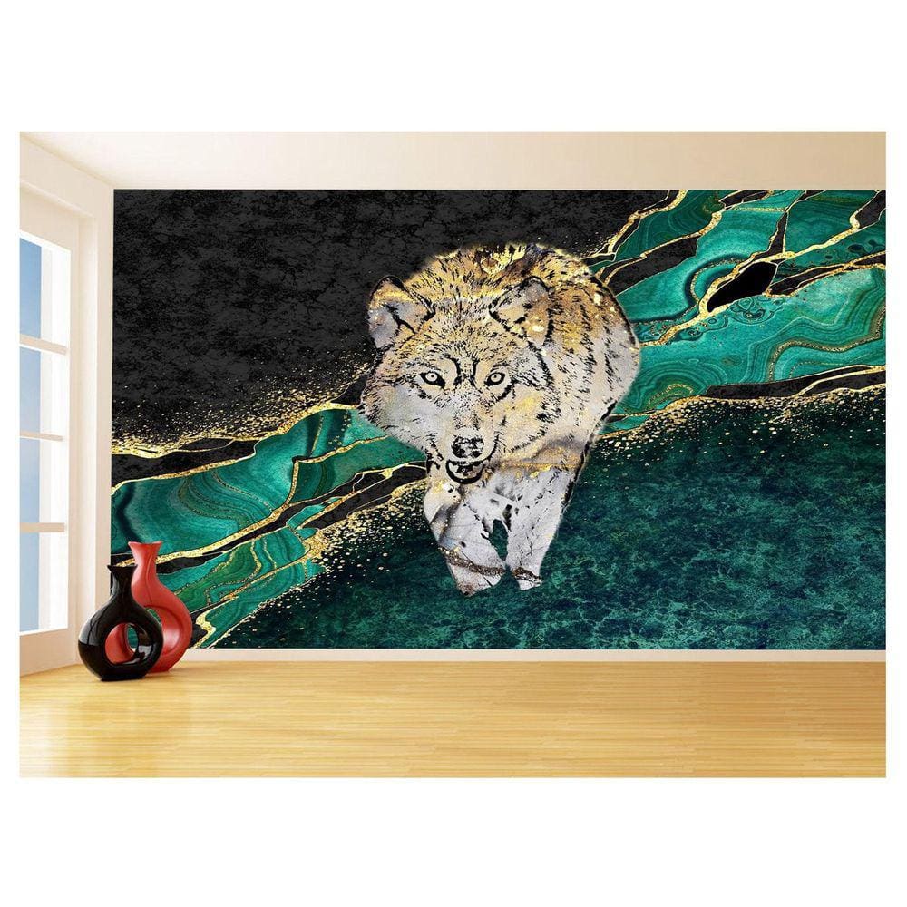Papel De Parede Animais Pop Art Lobo Colorido 3,5M Pxa589