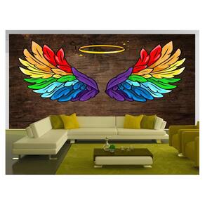 Papel De Parede 3D Arte Asas Selfie Insta Cores 3,5M Tra248