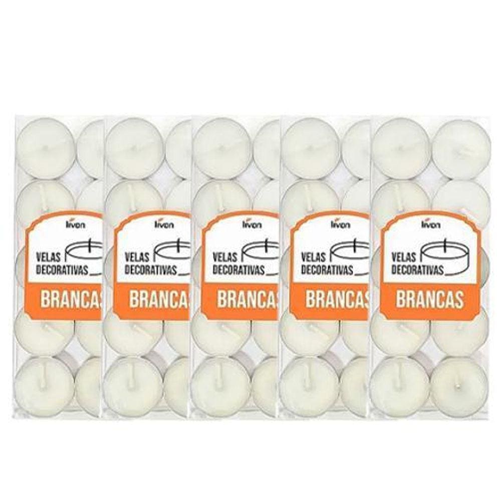 Kit 50 Velas Flutuantes Branca 3,5cm x 1cm