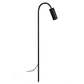 Balizador Espeto Luminária Chão Jardim Curvo Preto 80Cm