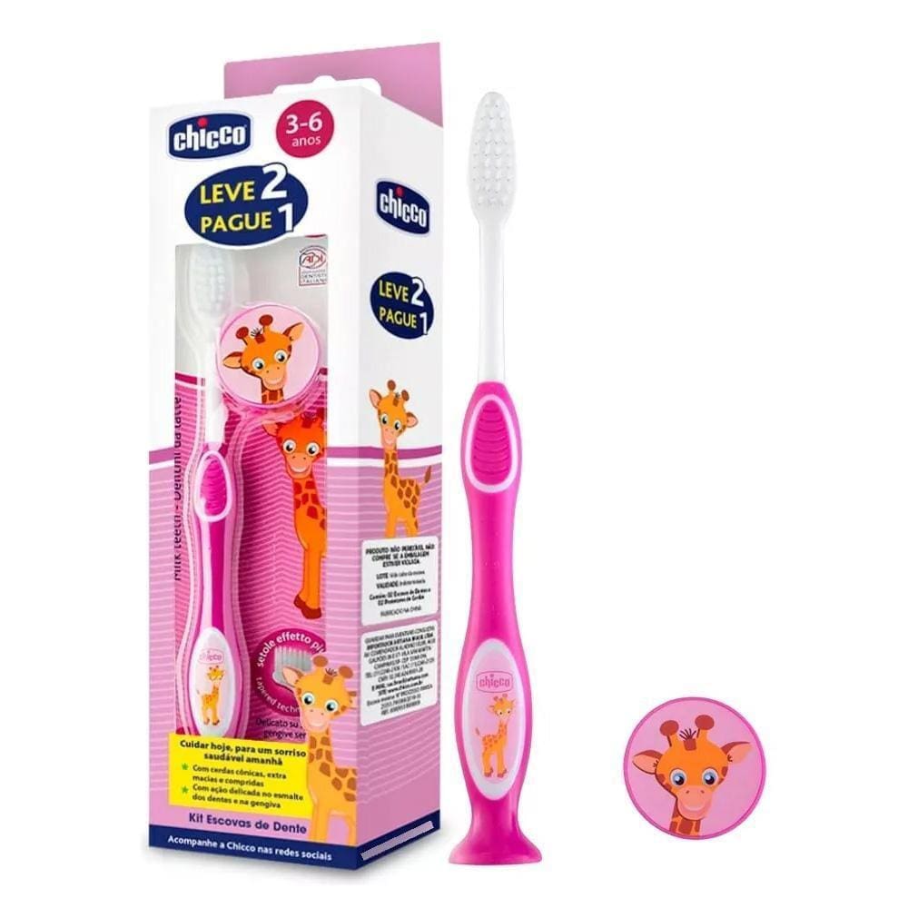 Escova De Dentes Rosa 3-6Anos 2Und Chicco