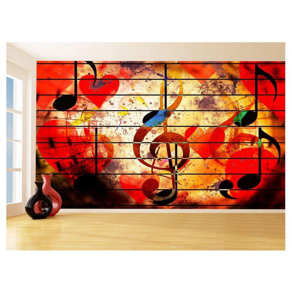 Papel De Parede Musica Notas Musicais Cor Arte 3,5M Mus92