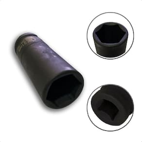 Soquete Longo De Impacto Sextavado 21Mm X 1/2``Pol Em Aço