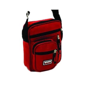 Bolsa Transversal Pasta Masculina 002An Vermelho 22x18x7cm