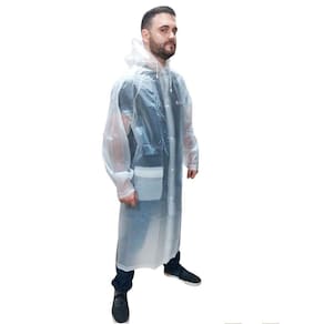 Capa De Chuva Com Capuz PVC Adulto Impermeável Tamanho M