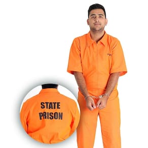 Fantasia Presidiário Laranja Masculino Prisioneiro Detento