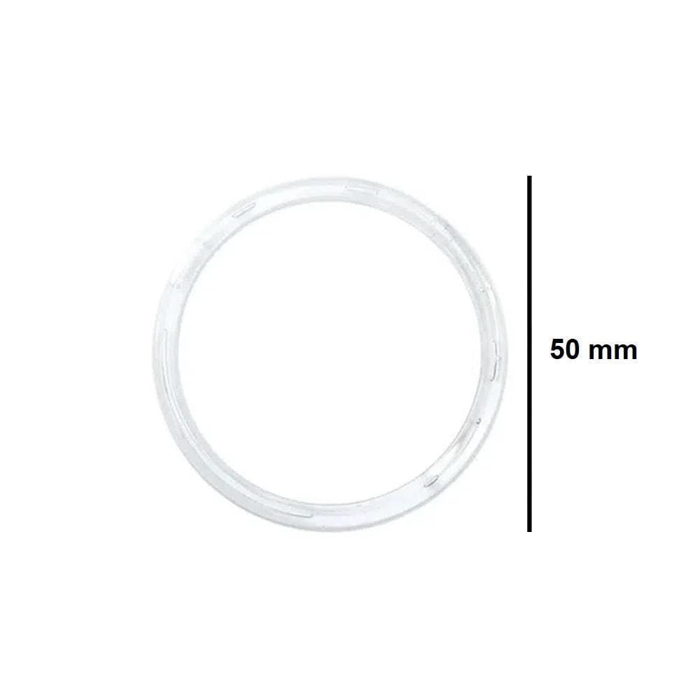 Argola De Plastico Incolor 50Mm Com 48 Peças Ritas