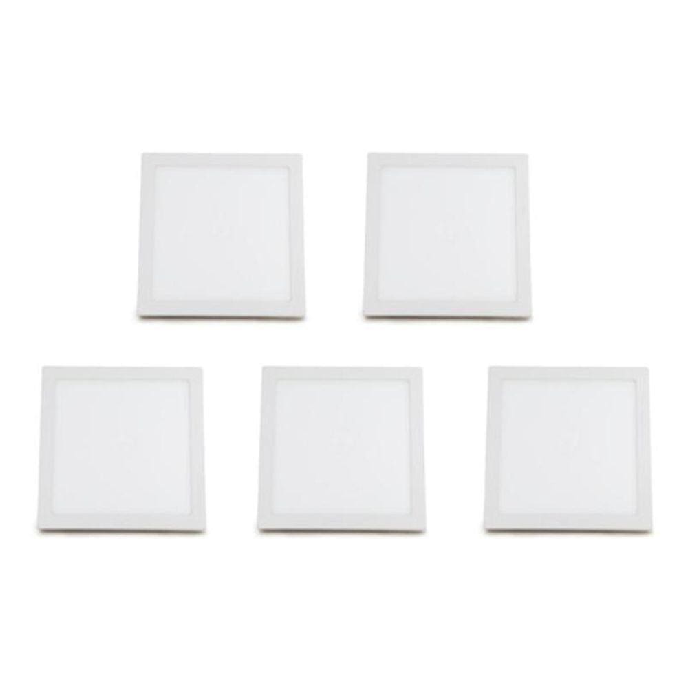 Painel de Luz Difusa Quadrado 18w - Kit 5 Unidades