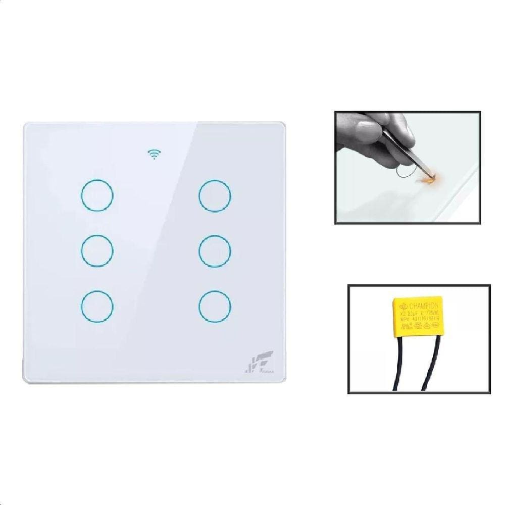 Interruptor Touch JWCOM SMART - Wi-Fi 2.4GHz - Compatível