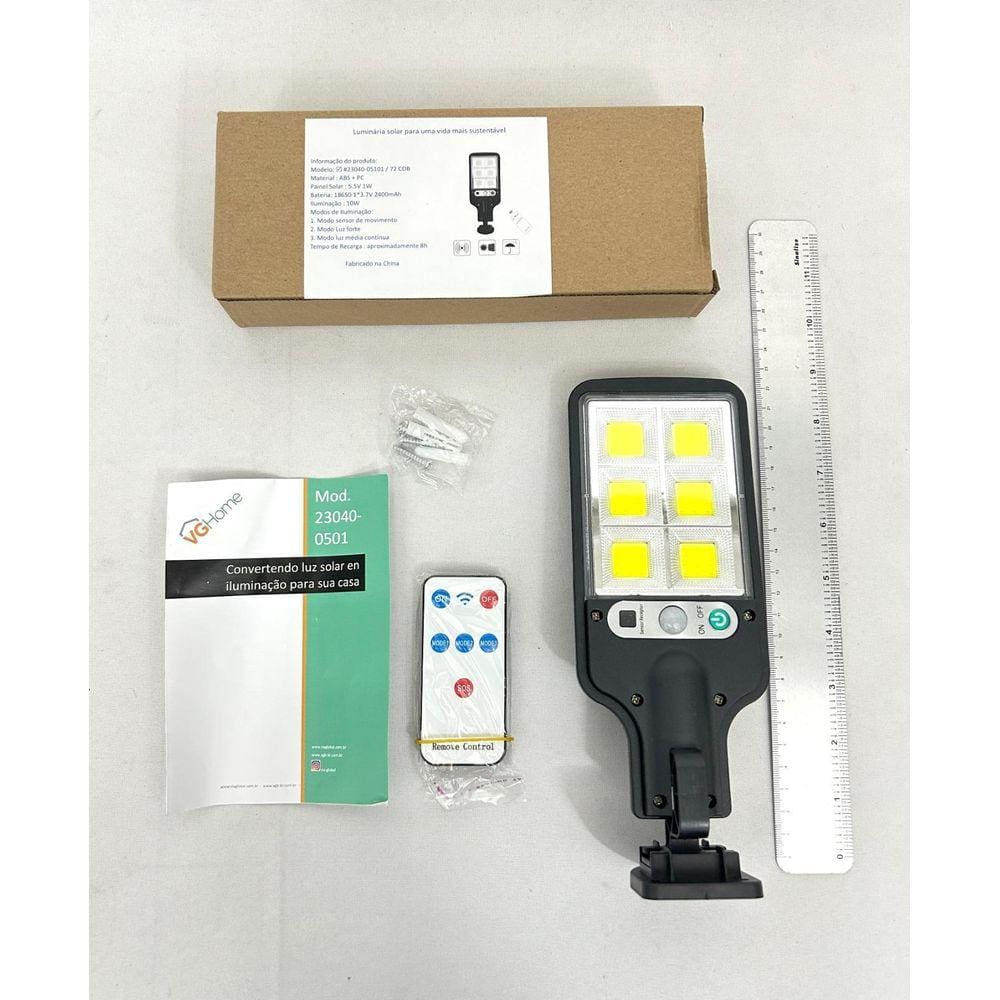 Luminária Solar Mini c/ Controle | 72 LEDs | 280 Lumens