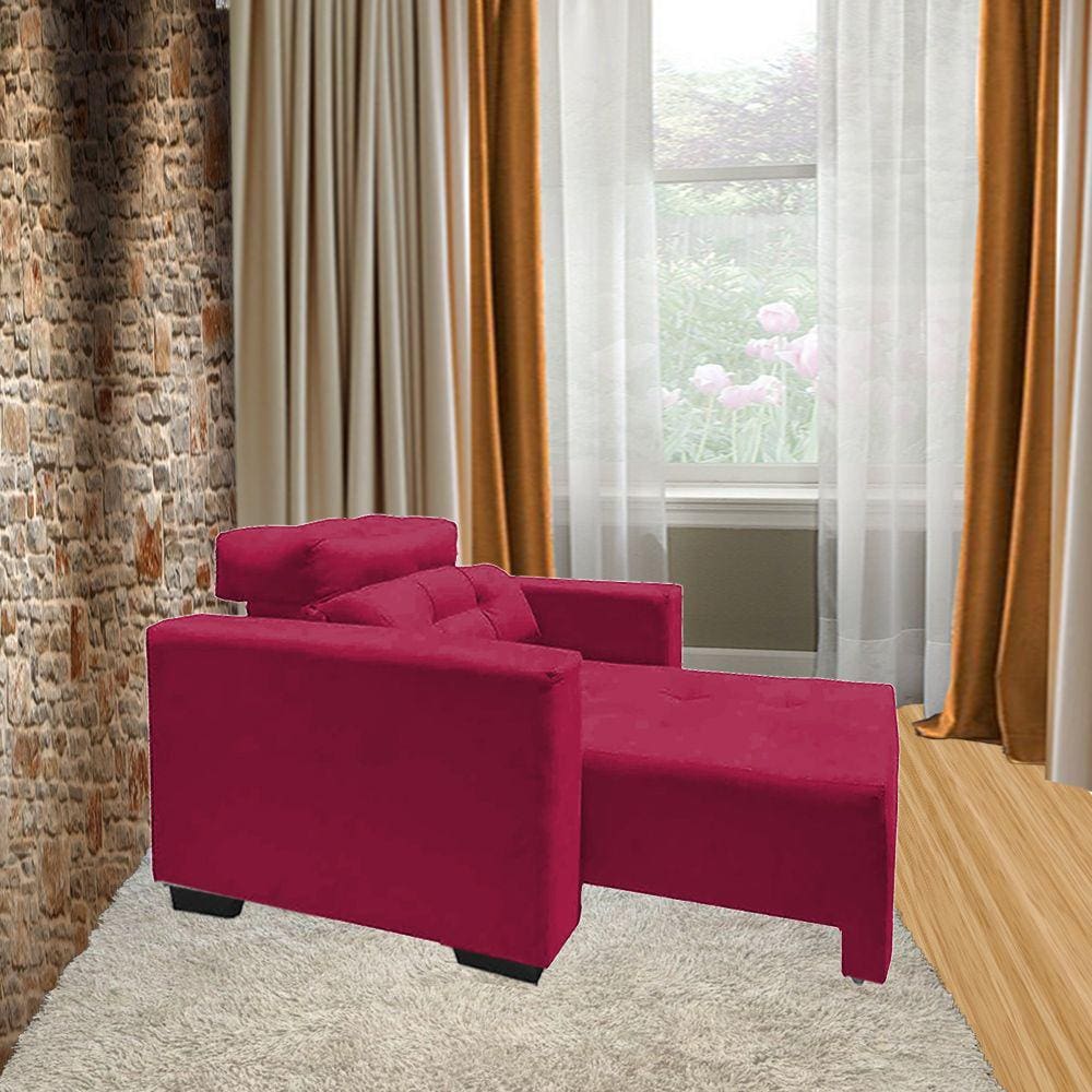 Poltrona Amamentação E Decoração Veneza Exclusiva Vermelho - BL Decor