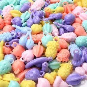 Pingente Frutas em Acrílico 24mm Candy Colors - 30 Unidades