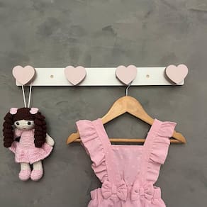 1 Cabideiro parede infantil suporte gancho roupas decoração