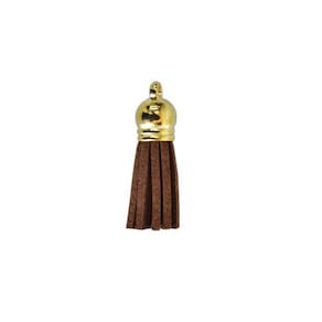 Pingente Tassel De Camurça 3 Cm Mf-46 Marrom Escuro 12 Un