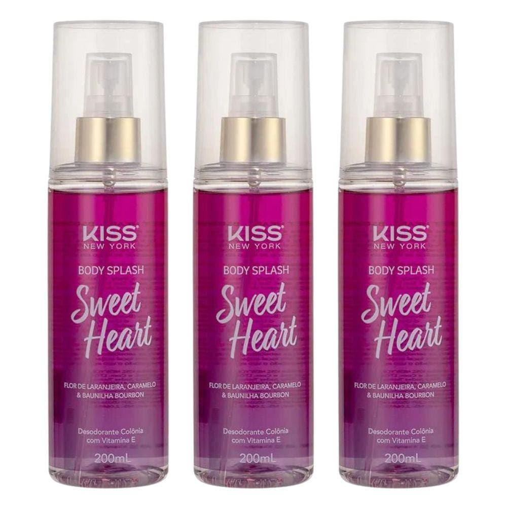 Kit Body Splash Kiss New York Sweet Heart Bs02b 200Ml C/3