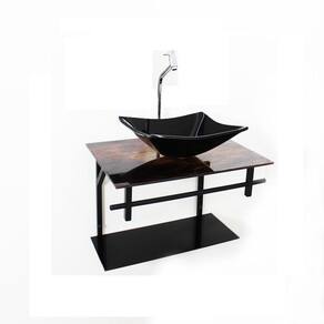 Gabinete Vidro Banheiro 60Cm Retangular Ap Slim Madeira