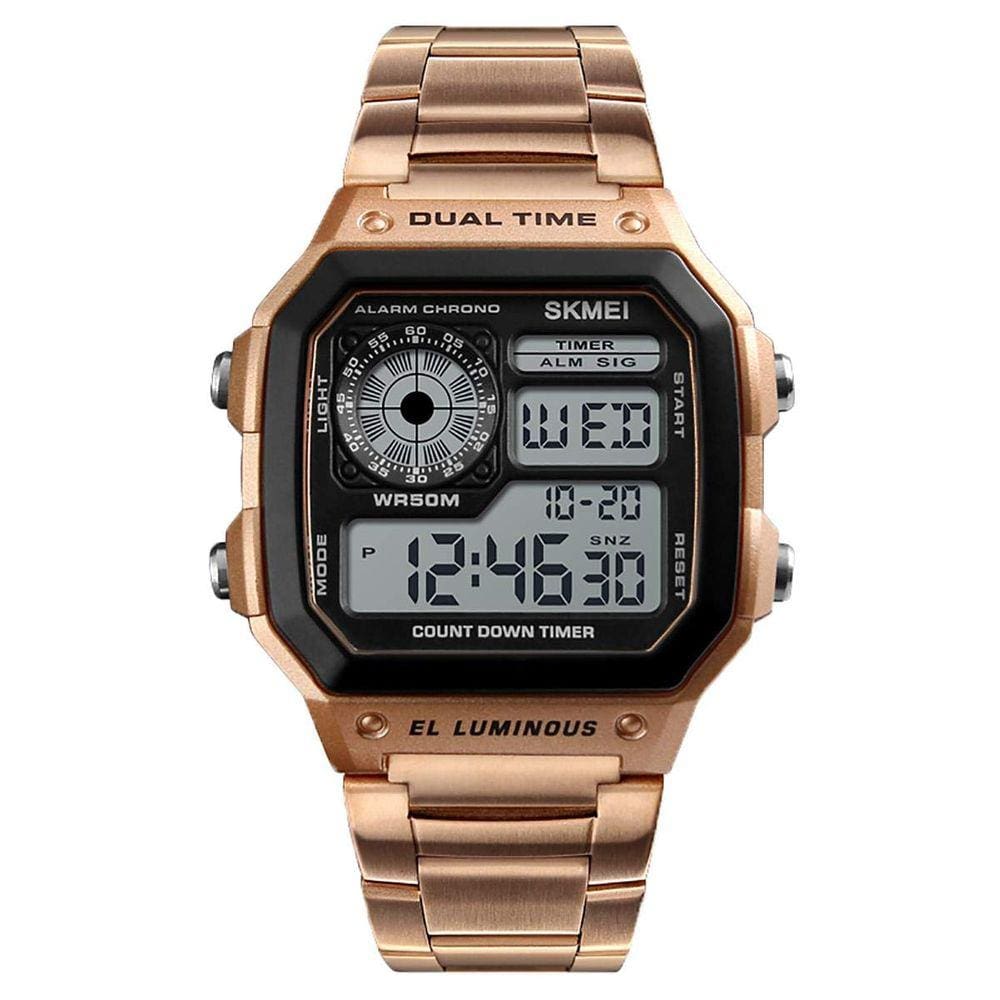 Relógio digital SKMEI DG1335RG com cronômetro de alarme de data