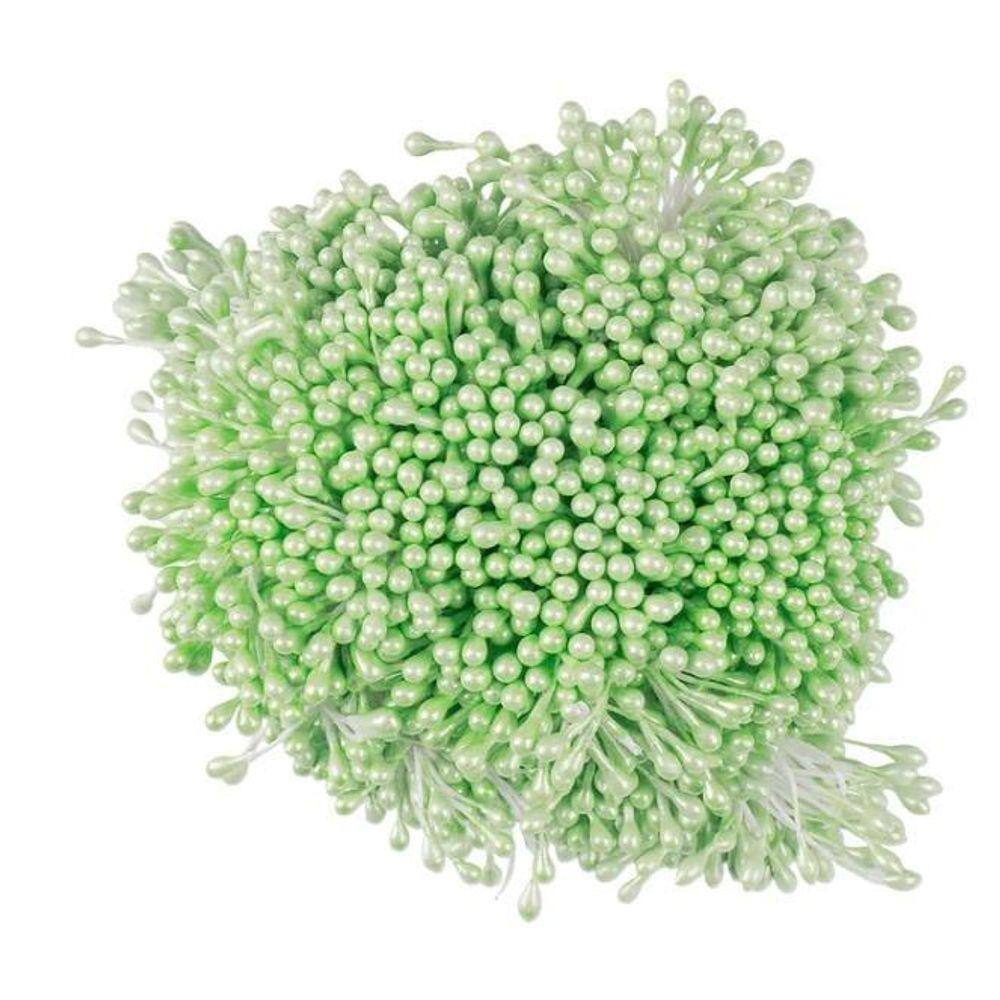 Pistilo Artesanato Flor Verde Claro 6Cm Com 100 Unidades